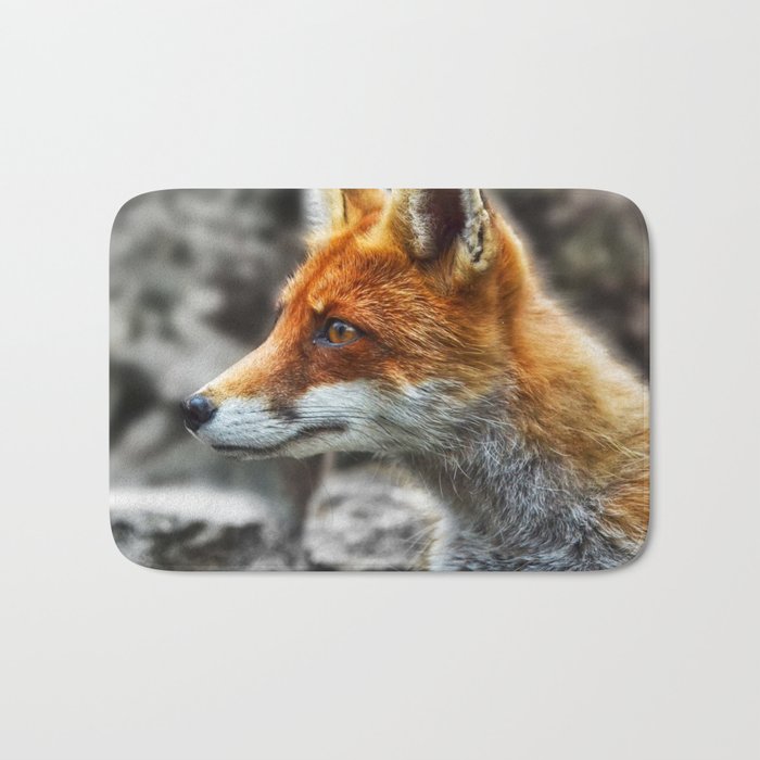 Friendly fox wildlife portrait Bath Mat