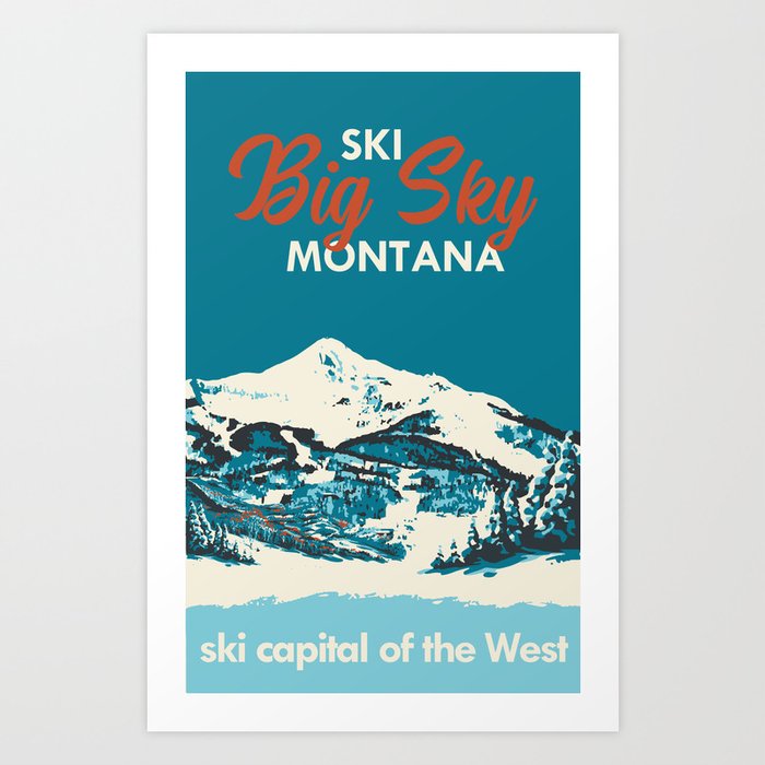 Ski Big Sky Montana Vintage Poster Art Print