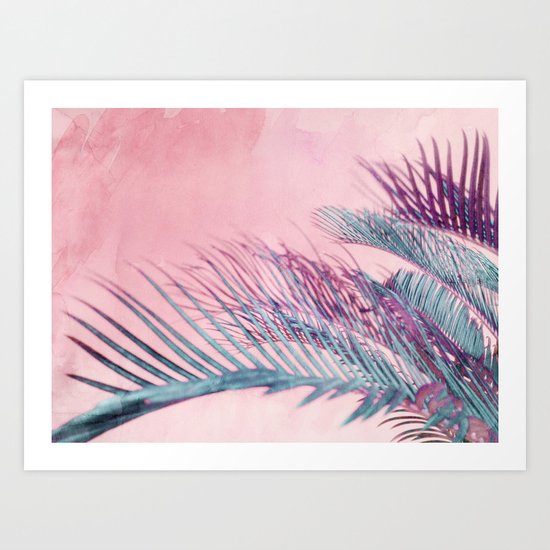 Velvet Pink Palms Art Print