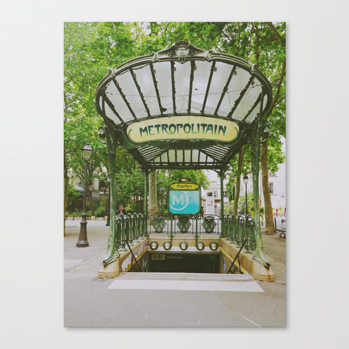 Abbesses metro station, Paris, France | Travel Photography Canvas Print