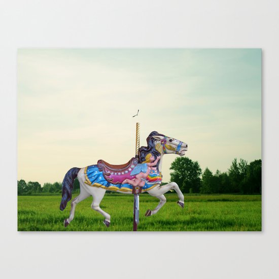 Wood horse Nature Canvas Print
