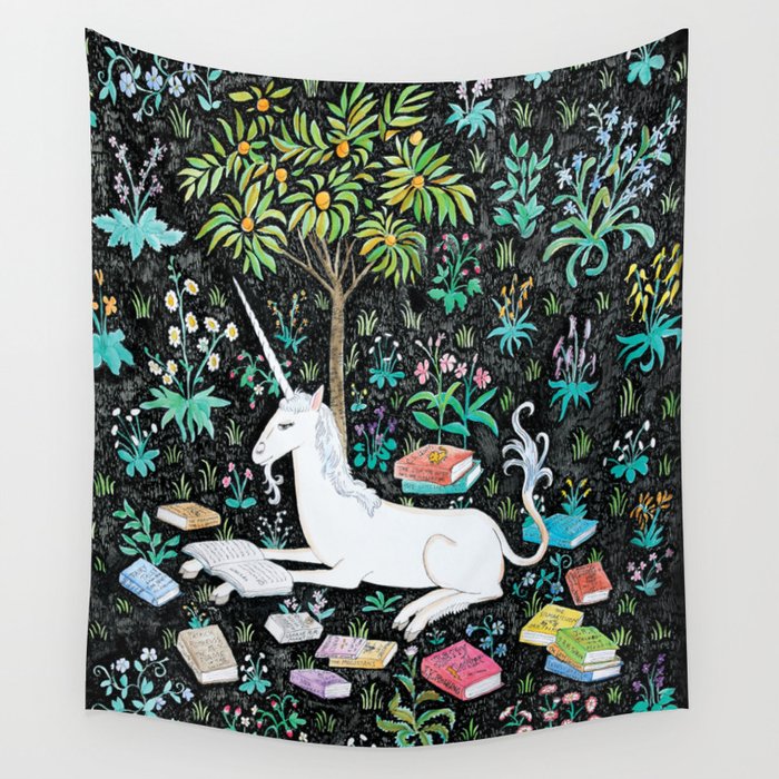 The Unicorn Is Reading Wall Tapestry By Stephterao Society6