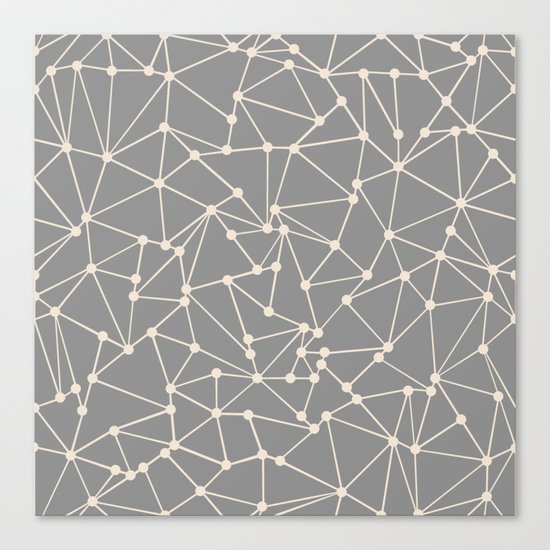 Ab Out Spots Grey Canvas Print