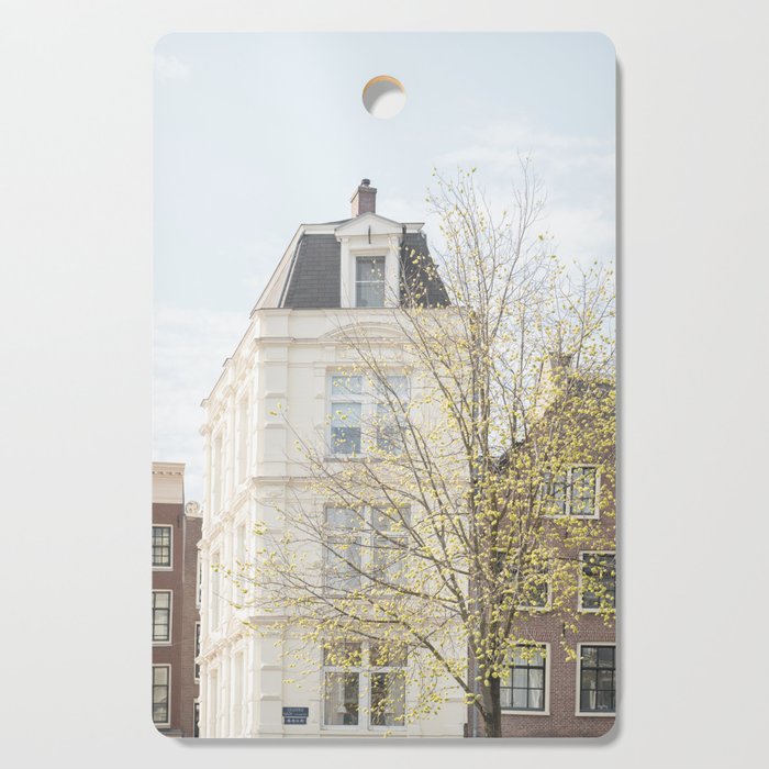 Spring in Amsterdam | City Canal Houses in Soft Colors Art Print | Streets of Holland Travel Photography Cutting Board