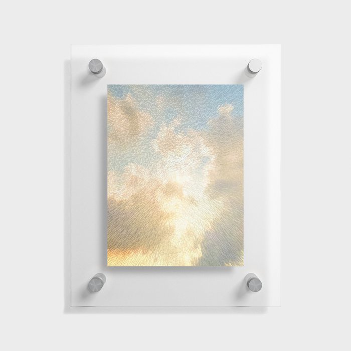Pastel sky pixel art Floating Acrylic Print