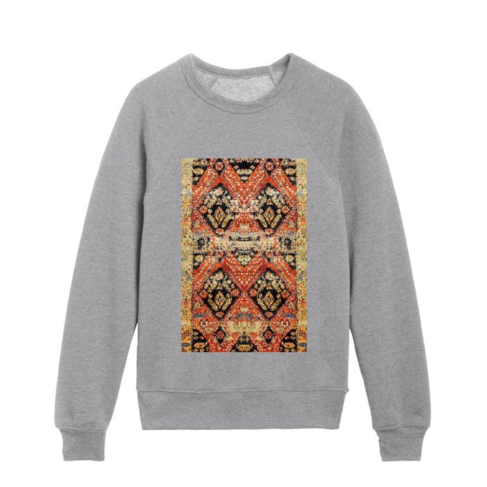 Heritage Vintage Rug Design Kids Crewneck