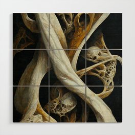 Amalgamation - Abstract Twisted Bone in Oil Painting Style Wood Wall Art