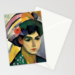 Woman Looking at Friend Impressionist Art Stationery Cards