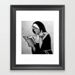 Smoking Nun Framed Art Print
