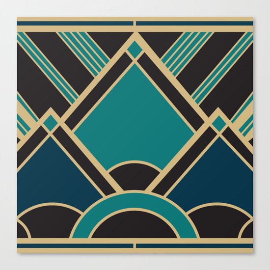 Art Deco New Tomorrow In Turquoise Canvas Print