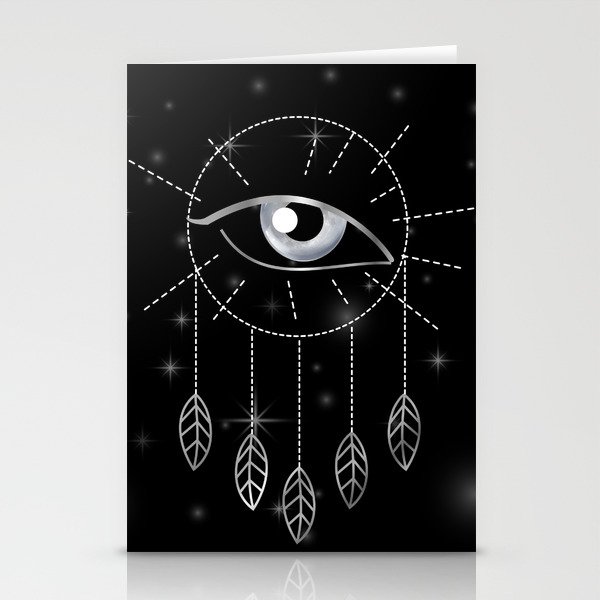 Evil eye dreamcatcher protection talisman silver Stationery Cards