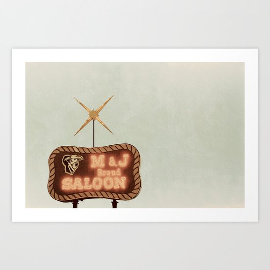 Retro Saloon Sign Art Print