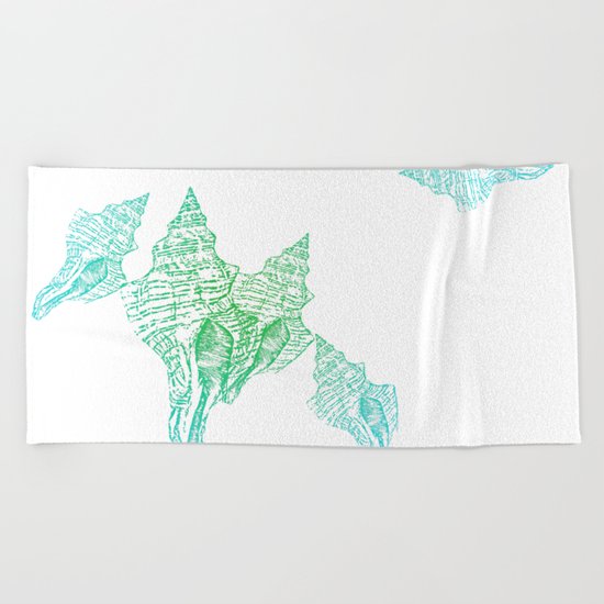 Shells Coloured Beach Towel