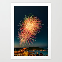 Fireworks Fourth Of July Bar Harbor Maine Print Art Print