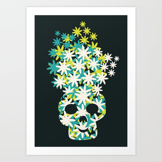 Flowers on the head. Art Print