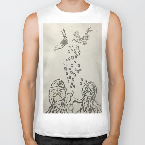 Under The Sea Sketch Biker Tank