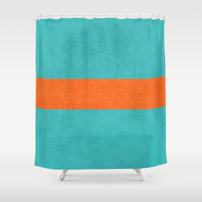 aqua and orange classic Shower Curtain