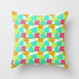 neon bright vibrant fresh loud summertime dogwood symbolize rebirth and hope back to school Throw Pillow
