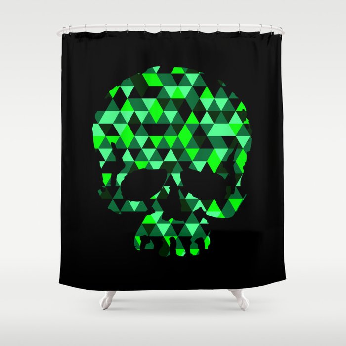 Triangle Camouflage Skull (BLACK) Shower Curtain