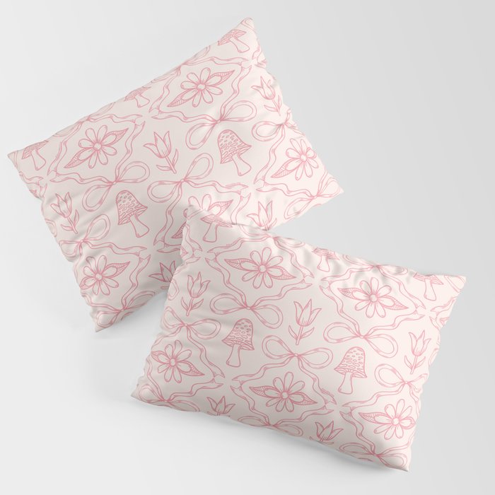 Spring Toile Print in Pink Pillow Sham