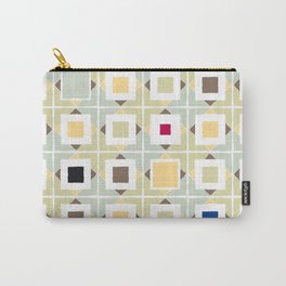 Squares Carry-All Pouch | Square, Graphite, Illustration, Ink, Pattern, Digital, Black And White, Squares, Color, Typography 