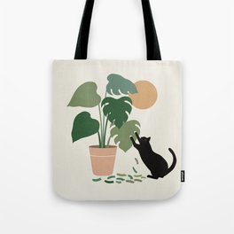 Cat and Plant 13: The Making of Monstera Tote Bag