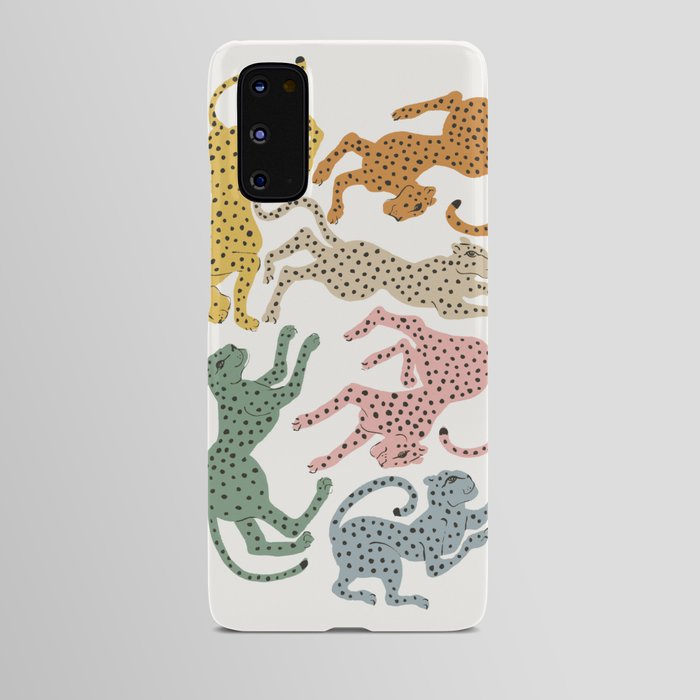 Rainbow Cheetah Android Case | Painting, Pattern, Black-and-white, Acrylic, Watercolor, Vintage, Pop-art, Illustration, Cheetah, Nursery
