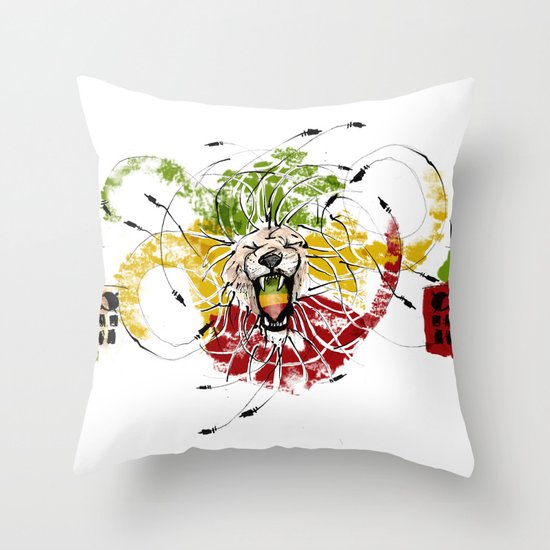 Reggae Lion Speakers Throw Pillow