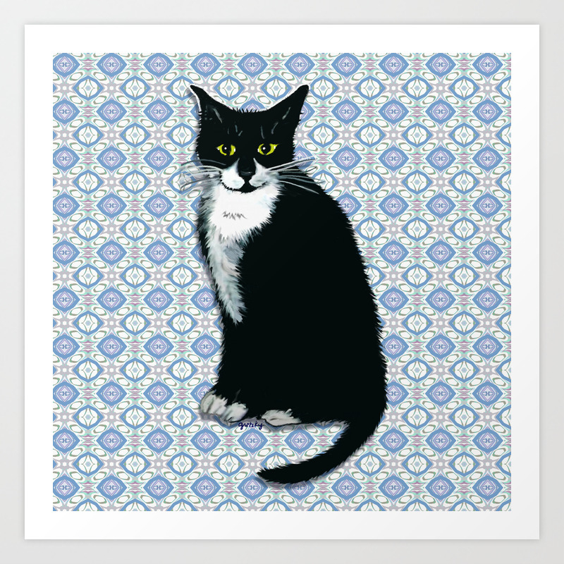 Cute Tuxedo Cat Art Print By Catattack Society6