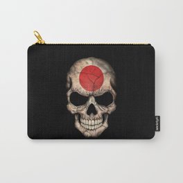 Dark Skull with Flag of Japan Carry-All Pouch
