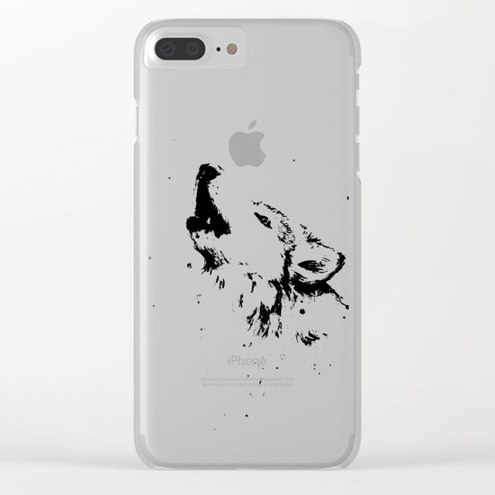 Wolf Howling Watercolor Animals Wildlife Painting Animal Portrait Clear iPhone Case