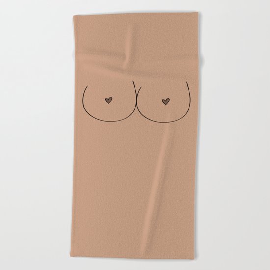 Boobs - Light Brown Beach Towel