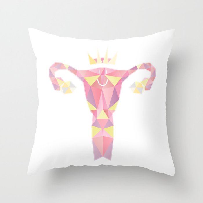 Royal Uterus Pattern Deko-Kissen | Graphic-design, Uterus, Woman, Mädchen, Girly, Parts, Anatomy, Low-poly, Pastel, Pink