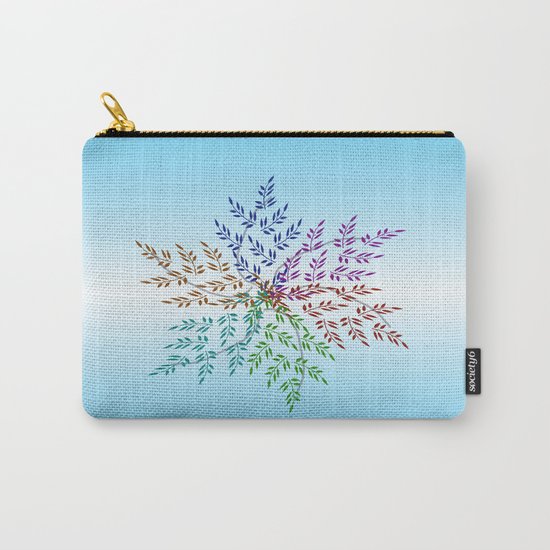 Leafy Rainbow Mandala Carry-All Pouch