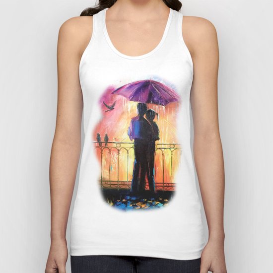 Lovers in the rain Unisex Tank Top