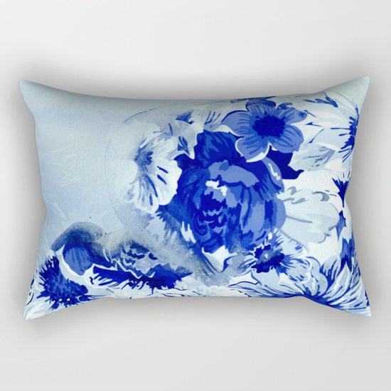 blue balloons floral Rectangular Pillow