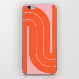 Retro Geometric Double Arch Gradated Design Orange and Pink iPhone Skin
