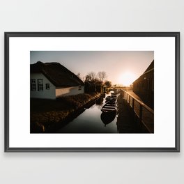 Sunset canals Giethoorn Framed Art Print