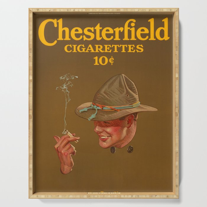 Chesterfield Cigarettes 10 Cents, Mild? Sure and Yet They Satisfy by Joseph Christian Leyendecker Serving Tray