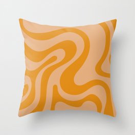 Retro Groovy Swirl Liquid Art - Tumbleweedon Throw Pillow