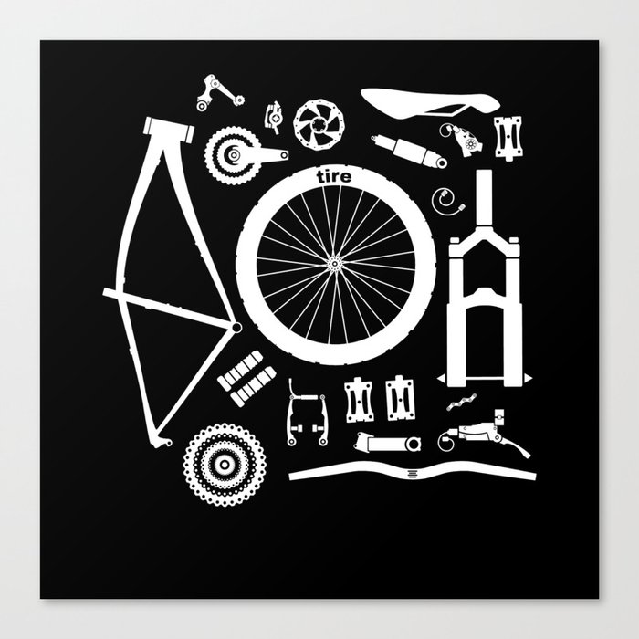 Mountain Bike Accessories Bicycle Biker Canvas Print