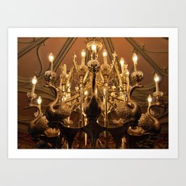 Swan Chandelier Art Print