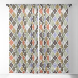 retro harlequin Sheer Curtain