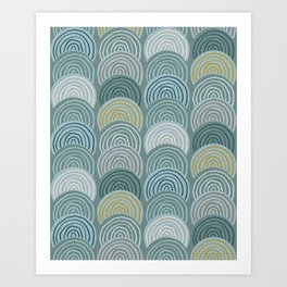 Blue lines pattern Art Print