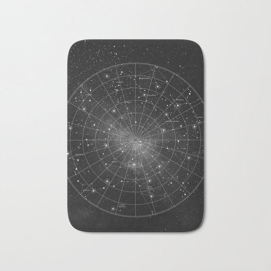 Constellation Star Map (B&W) Bath Mat
