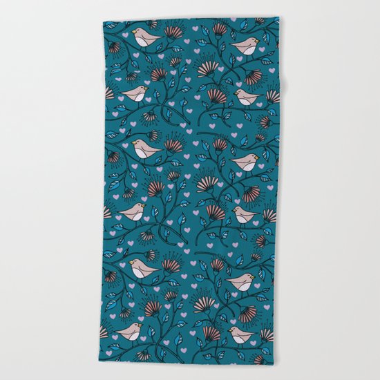 Birds Pattern Beach Towel