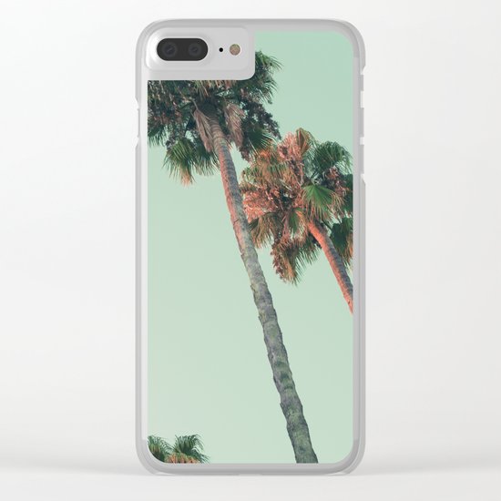 Palm trees at sunset Clear iPhone Case