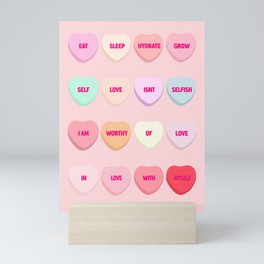 Valentine Affirmation Conversation Hearts Mini Art Print
