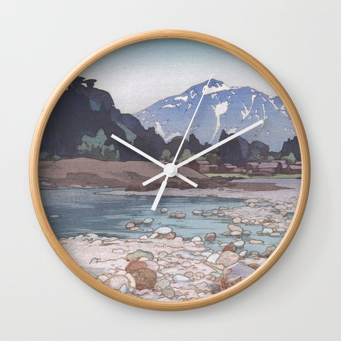 Hiroshi Yoshida, Kajiyashiki, Niigata In The Morning - Vintage Japanese Woodblock Print Art Wall Clock