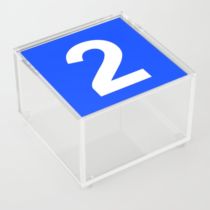 Number 2 (White & Blue) Acrylic Box